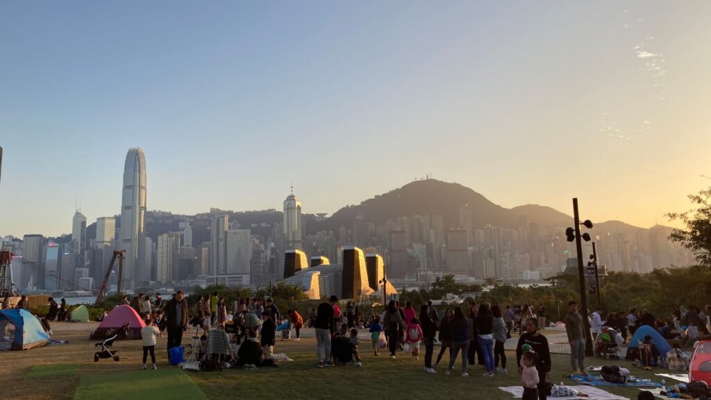 香港の観光スポット 西九龍文化地区 香港の夕日
