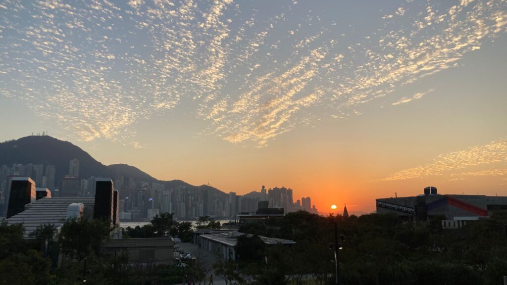 香港の観光スポット 西九龍文化地区 香港の夕日
