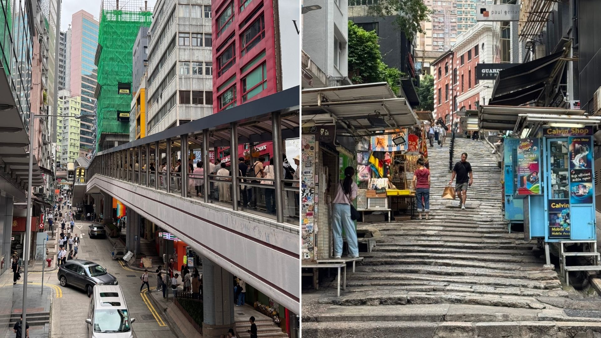 香港スポット:ミッドレベル・エスカレーター（半山扶手電梯）＆ 石板街